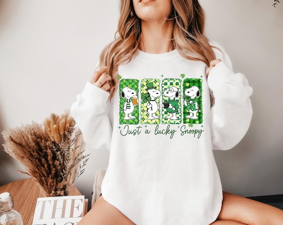 St. Patrick's Day Lucky Shirt-Snoopy & Friends Lucky Graphic Tee/Sweatshirt