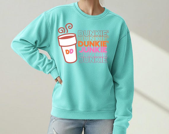 Dunkie Junkie coffee themed sweatshirt