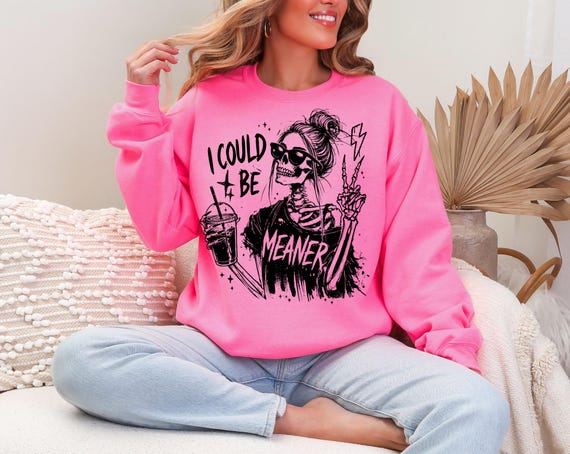 Skellie woman coffee shirt/I could be meaner funny sarcastic TeeFi