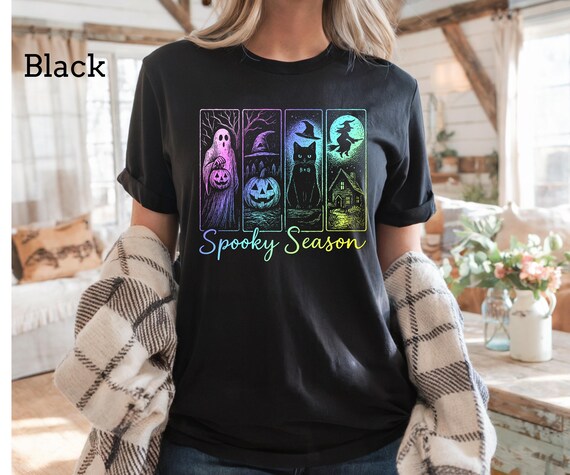 Metallic Spooky Season Women's T-Shirt: Halloween Style