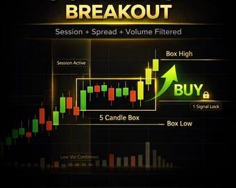 5 Candle Box Breakout Indicator TradingView Pine Script Indicator Buy Sell Signal Non Repaint