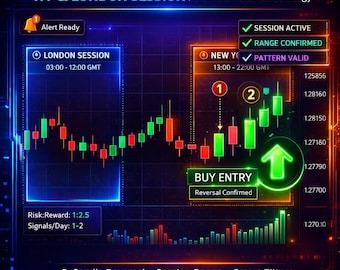 NY & London Session Breakout Strategy | One Trade Per Session Rule | TradingView Pine script