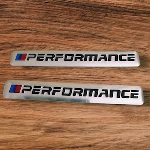 adesivi sticker bmw performance argento in alluminio 7 x 2 cm