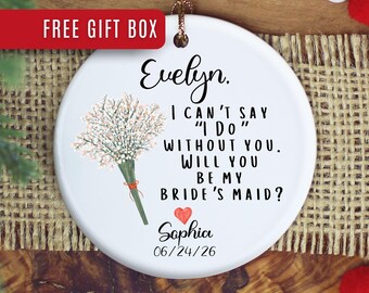 Bridesmaid Ornament, Custom Bridesmaid Christmas Ornament Gift for Bridesmaid Proposal Ornament Gifts for Bridesmaids Ornament Keepsake
