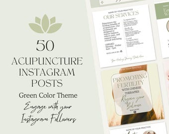 Acupuncture Instagram Post Templates | TCM Social Media (Canva Editable)