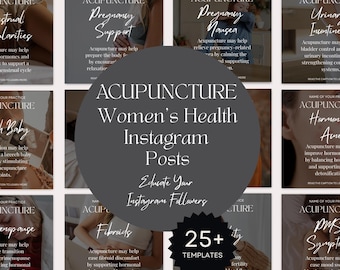 Akupunktur Kvinnors Hälsa Instagram-mallar | Canva Redigerbar (Digital Nedladdning)