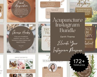 Acupuncture Instagram Templates | Editable Canva Social Media (Digital Download)