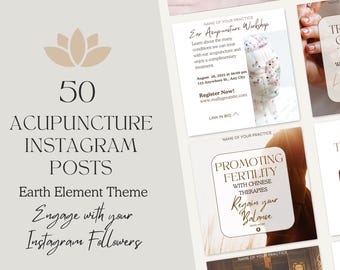 Acupuncture Instagram Post Templates | TCM Social Media (Canva Editable)