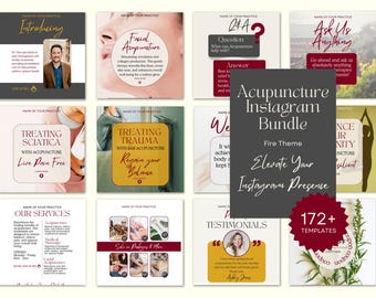 Acupuncture Instagram Templates | Editable Wellness Social Media (Canva)