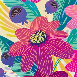 Colorful Wall Art / Flower Art / Boho Decor / Bright Wall Art / Botanical Print / Floral Print / Tropical Decor / Flower Print / Wall Art image 3