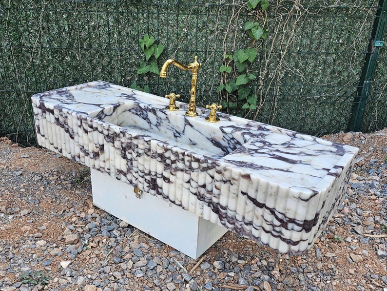 Custom Marble Sink, Bathroom Sink, Wall Mounted Sink,