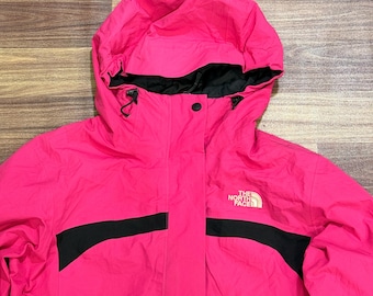 The North Face HyVent Pink Black Jacket | Women's Waterproof Hooded Rain Coat (Size S/P)