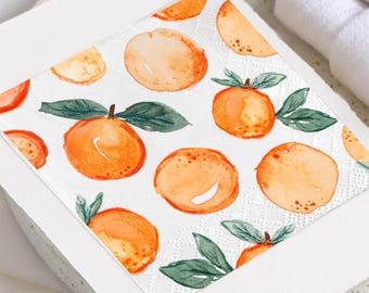 Little Cutie Clementine Party Napkins, Orange First Birthday Napkins, Citrus Baby Shower Decor, Two Sweet Party