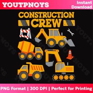 Construction Crew Worker Excavator Toddler Boys Girls Png, Toddler Png, Boys Png, Construction Kids Png, Instant Download