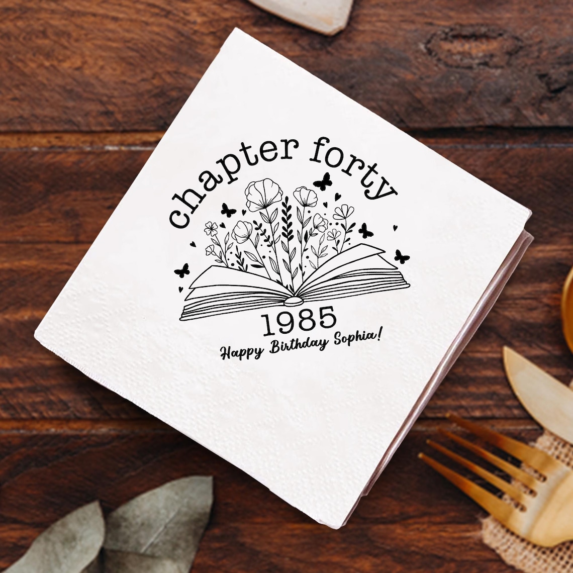 Chapter Birthday Napkins, Book Theme Birthday Party Decor, Custom ...