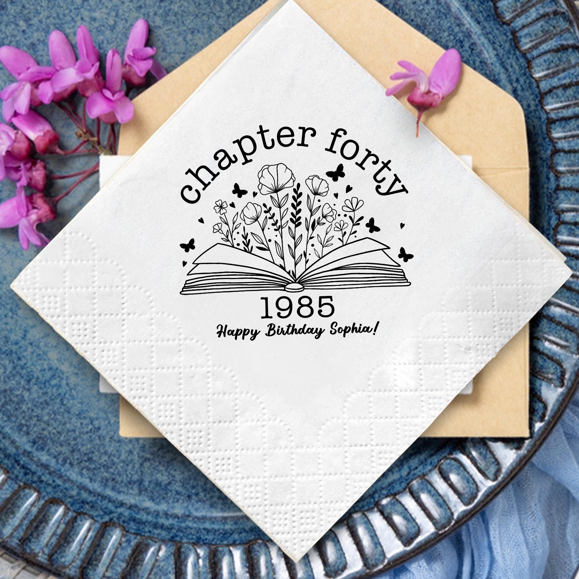 Chapter Birthday Napkins, Book Theme Birthday Party Decor, Custom ...