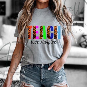 Teach Love Inspire Png, Boho Floral Teacher Png, Teacher Png, Retro Teacher Png, Teacher Gift Png, Teacher Sublimation, Back to School
