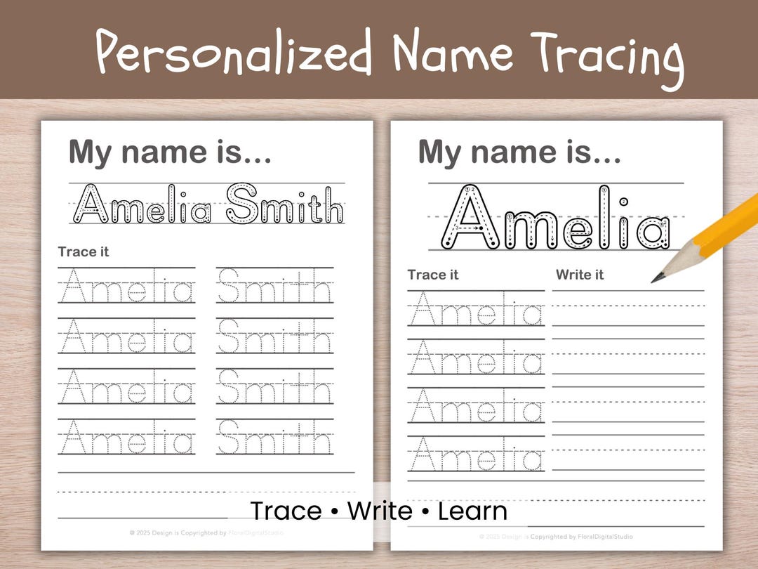 Personalized Name Tracing Worksheet | Custom Name Handwriting Practice ...