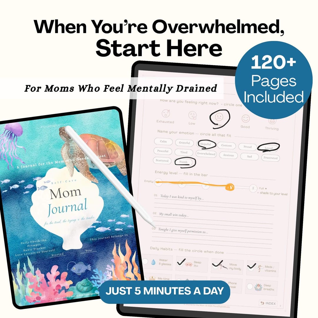 ADHD Mom Journal Goodnotes Digital Planner for Overwhelmed Moms Self ...