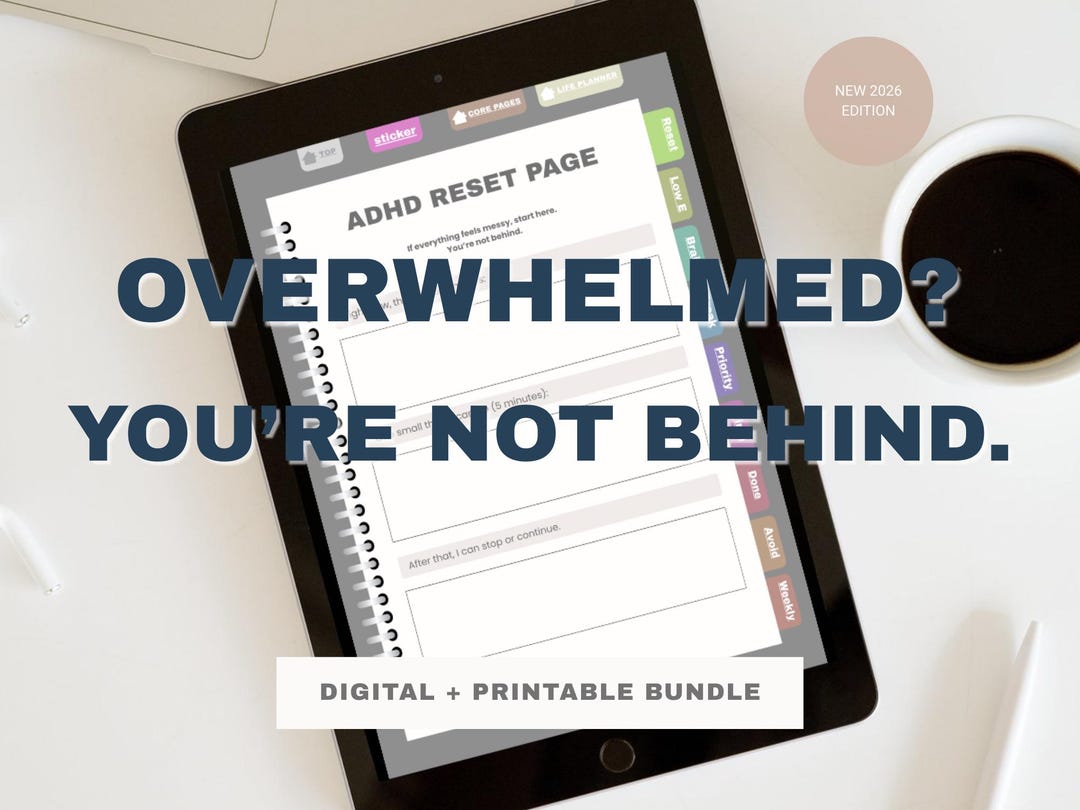 ADHD Digital Planner for Goodnotes | Printable PDF Reset System for ...
