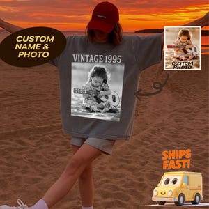 Personalised 30th Birthday Shirt, Unique Memory Tee, Custom Photo Comfort Colors Birthday Shirt,  Vintage 1995 Shirt, 30th Birthday Gift