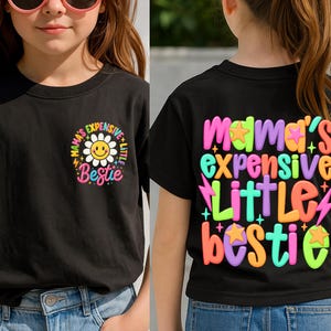 Mejor amiga de mamá, PNG, Mejor amiga de mamá, Letra neón para niña pequeña, Diseño para niña pequeña, Descarga digital de mamá, Diseño de camiseta para niña