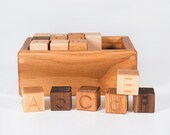 Wooden Alphabet Blocks (Developmental, Montessori, Natural, Wood Toy)