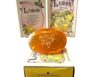 Vintage Victoria's Secret Lemon Glycerine Soap Net Wt. 4.4 oz NIB Lot Of 3 1988