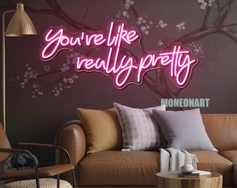 Sei davvero molto carina, insegna al neon, luce al neon LED personalizzata ed estetica, decorazione per camera da ragazza, decorazione per sfondo salone di bellezza, arte murale per salone di unghie