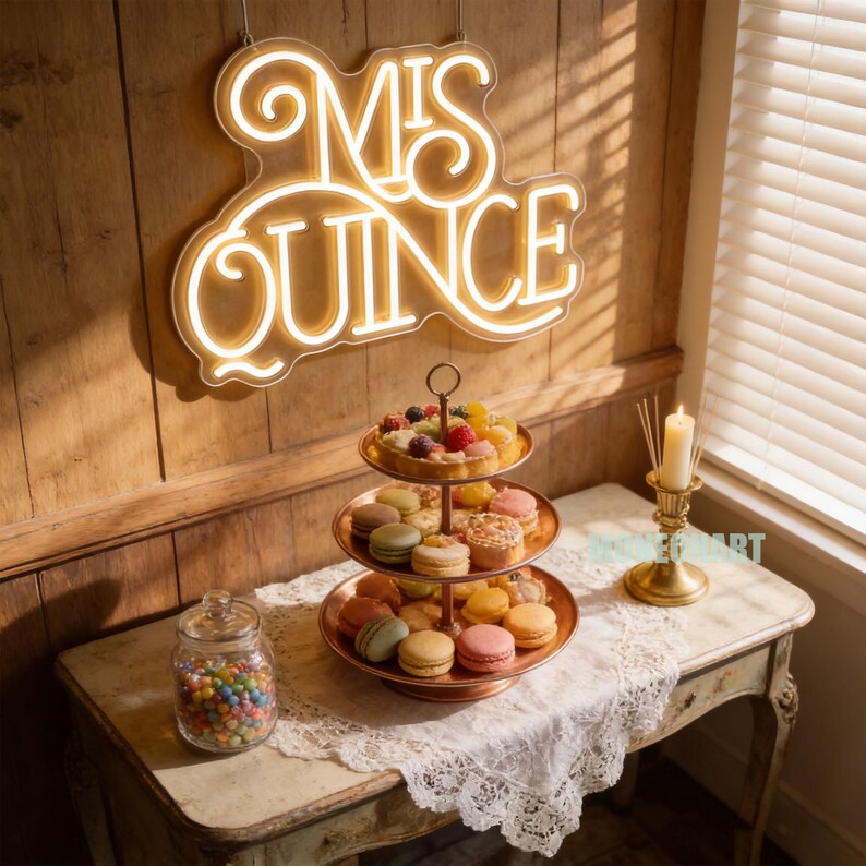 Mis Quince Neon Sign, Quinceañera LED Sign, Sweet 15 Party Decor ...