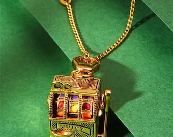 Juicy Couture Gold-Tone Slot Machine Charm Pendant Necklace