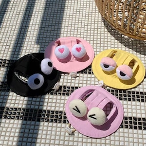 Funny Cute Sun Hat Outfit for Sphynx Cat, Devon Rex Puppy Hat, Summer Hairless Cat Costume,pets summer hat