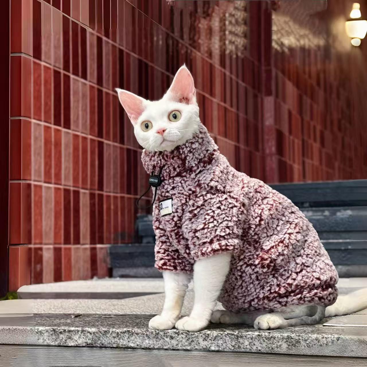 スフィンクス猫用フリースジャンプスーツ、2足スフィンクス猫用ヒョウ