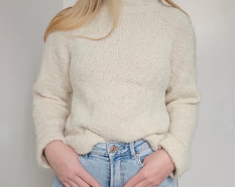 Patrón de tejido grueso para suéter de niebla