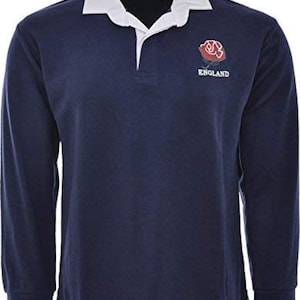 England Rugby Long Sleeve  Men Jersey | Classic Rugby Fan T Shirt Button Down Collar | Sizes S–5XL