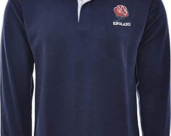 Rugby Long Sleeve Jersey: Classic Button-Down Collar, Cotton Blend - S-5XL