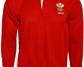 Classic Rugby Long Sleeve T-Shirt: Button-Down Collar, Cotton Blend
