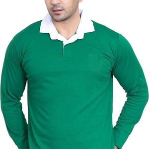Plain Long Sleeve Rugby Men T Shirt | S to 5XL | Multi-Colour | Casual Sportswear Top