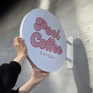 Custom Round Blade Sign, Wall Mounted Outdoor Sign, Double Sided Blade Sign, Commercial Signage,Custom Business Sign, Cafe Sign