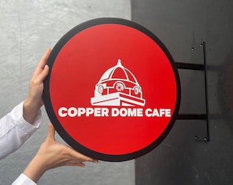 Custom Blade Sign, Wall Mounted Sign, Outdoor Sign, Business Logo Sign, Hanging Sign, Round Blade Sign, Cafe Sign, Salon Sign, Signs