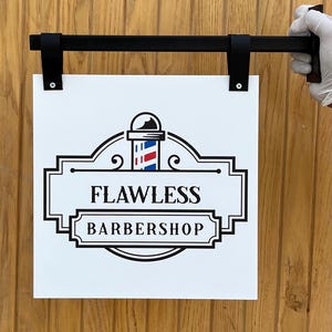 Custom Double-Sided Business Sign | Personalized Logo | Wall-Mounted Sign | Business Sign for Shop or Salon | Custom Storefront Sign