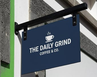 Custom 2d blade sign ,Double-Sided Salon Sign, Hanging Metal Blade Sign, Outdoor Shop Cafe Bakery Boutique Sign,Wall Mounted Sign