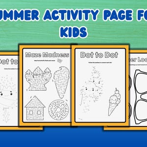 Summer Activity Coloring Book: 14 Fun Printable Pages (Digital Download)