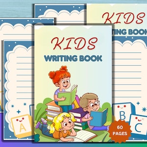 Livro de Escrita Infantil – 60 Páginas Imprimíveis para Prática de Escrita Criativa e Caligrafia | Livro de Escrita | Livro de Prática Imprimível