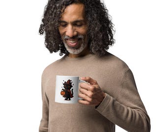 Witch Kitty Halloween Mug: Spooky Black Cat Coffee Cup