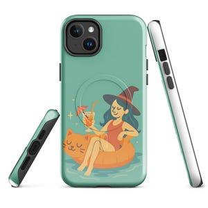 Summerween Witch MagSafe iPhone Case, MagSafe® Cute Halloween Phone Cover, Gloss, Matte,iPhone 14 15 16 Pro Max®, Witchy Vibes, Spooky Case