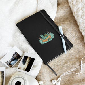 Summerween Skeleton Journal, Halloween Beach Notebook, Spooky Hardcover JournalBook, Cute Halloween Stationery, Goth Summer Gift
