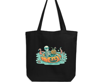 Borsa tote in cotone biologico con scheletro Summerween