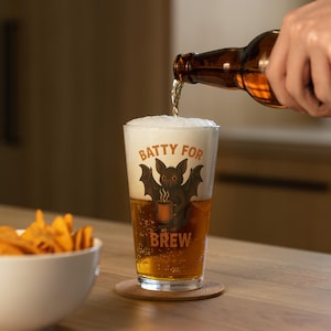 Batty for Brew Pint Glass: Spooky Halloween Drinkware