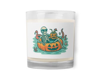 Summerween Skeleton Soy Candle: Spooky Goth Home Decor